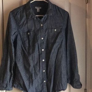 Old navy polka dotted button down shirts
